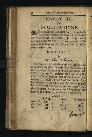 Caput IV. De Declinatione