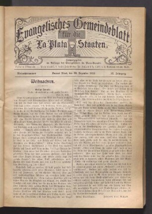 Weihnachtsnummer. 20. December 1916. 22. Jahrgang