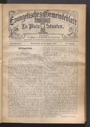 Weihnachtsnummer. 20. December 1916. 22. Jahrgang