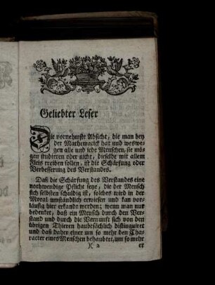Geliebter Leser.
