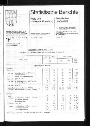 Hochbautätigkeit April 1980 : Lfd. Nr. 6