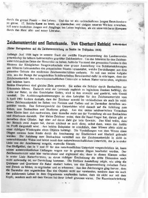 2. Zeichenunterricht und Naturkunde