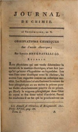 Journal de chimie et de physique. 1. 1802