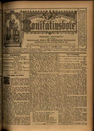 Erste Ausgabe vom Sonntag, den 17. Dezember 1916.