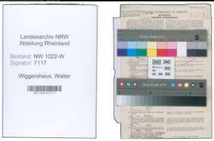 Entnazifizierung Walter Wiggershaus , geb. 08.12.1902 (Bankangestellter)
