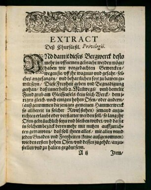 Extract Deß Churfürstl. Privilegii.