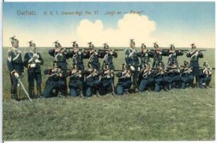 Oschatz. K.S. 1. Ulanen-Regt. No.17 - Legt an - Feuer