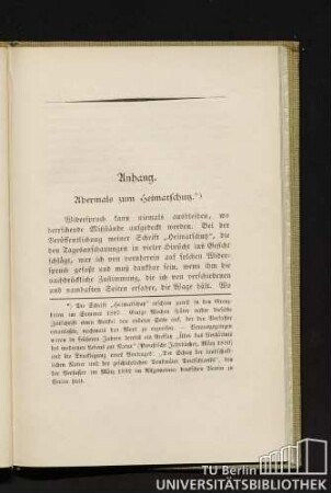 Anhang. Abermals zum Heimatschutz.
