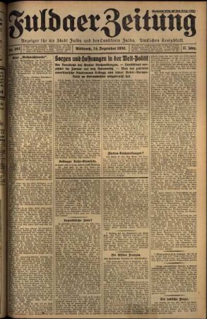 Erste Ausgabe vom Mittwoch, den 24. Dezember 1930.