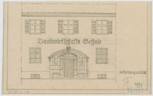 Fischer, Theodor; Nördlingen; Landwirtschaftsschule - Eingang (Ansicht)
