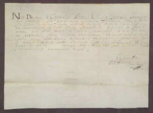 Documentum emancipationis des Lothar Friedrich Mohr von Waldt.