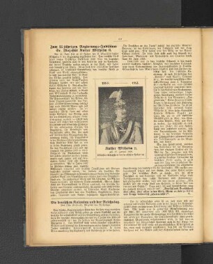 Zum 25 jährigen Regierungs-Jubiläum Sr. Majestät Kaiser Wilhelm II.