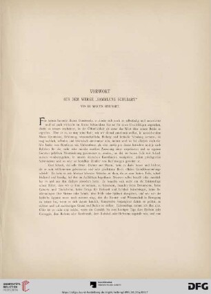 Vorwort: Aus dem Werke „Sammlung Schubart” von Dr. Martin Schubart