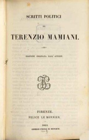 Scritti politici : (prefazione da Dom. Carutti)