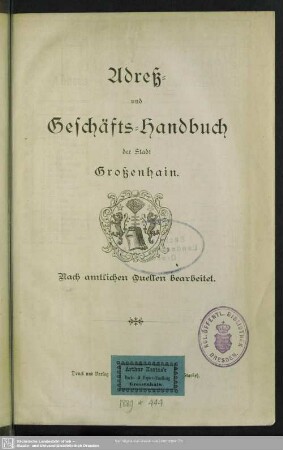 1889/90(1889): Adreß- und Geschäftshandbuch der Stadt Großenhain