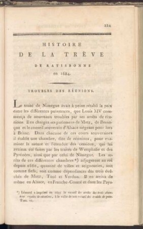 VII. Histoire de la trève de Ratisbonne