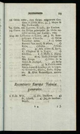 23-24, Recentioris Europae Tabulae generales