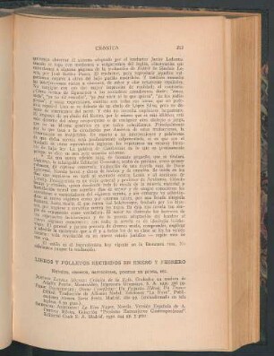 Libros y folletos recibidos en Enero y Febrero