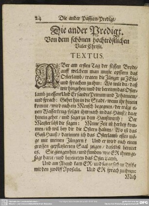 Die ander Predigt. Von dem schönen hochtröstlichen Valet Christi : ander Predigt. Von dem schönen hochtröstlichen Valet Christi