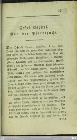 Erstes Capitel. Von der Pferdezucht