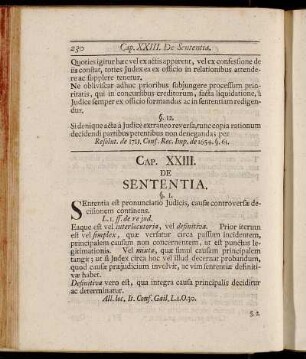 Cap. XXIII. De Sententia.