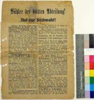 Aufruf des sozialdemokratischen Ortsvereins zur Stichwahl von 1912, mit Vorstellung seines Wahlkandidaten P. Otte