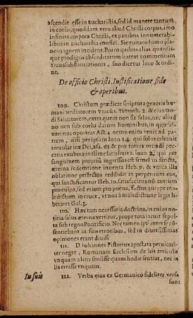 De officio Christi, Iustificatione fide & operibus.