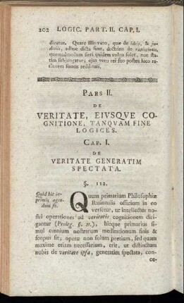 Cap. I. De Veritate generatim spectata.