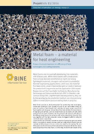Metal foam - a material for heat engineering. Porous structures increase the efficiency of heat exchangers and cooling elements.