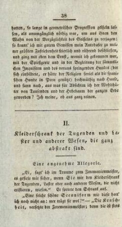II. Kleiderschrank der Tugenden und Laster ...