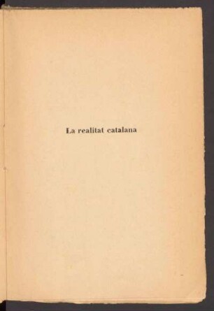 La realitat catalana