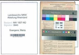Entnazifizierung Maria Goergens , geb. 25.03.1882 ()