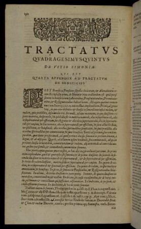 Tractatio Quadragesima Quintus De Vitio Simoniæ.