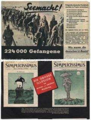 Abwurf-Flugblatt der Alliierten zum Krieg in Nordafrika und der Übermacht der alliierten Seestreitkräfte