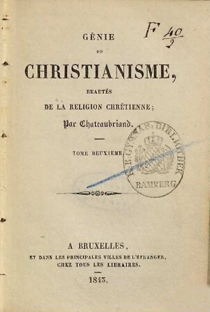 Génie du christianisme, beautés de la religion chrétienne, 2