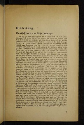 Einleitung Deutschland am Scheideweg