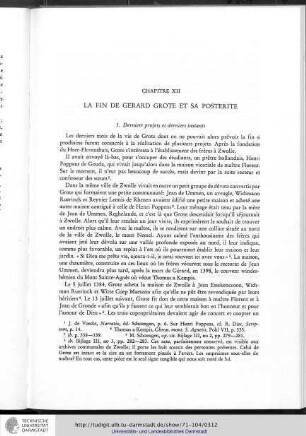 Chapitre XII - La fin de Gérard Grote et sa postérité