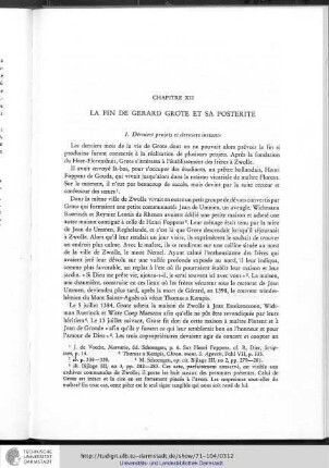 Chapitre XII - La fin de Gérard Grote et sa postérité