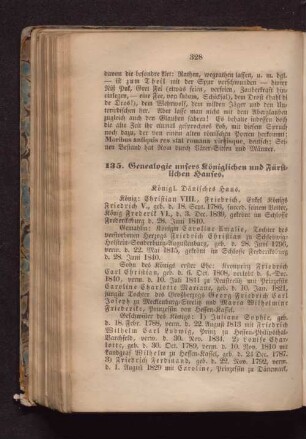 135. Genealogie unsers Königlichen und Fürstlichen Hauses.
