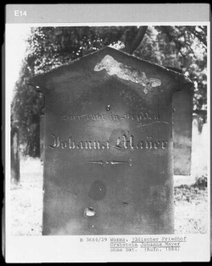 Grabstein von Johanna Mayer