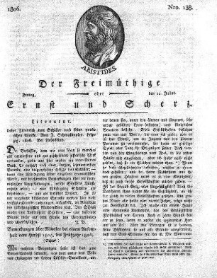 Nro. 138, Freitag den 11. Julius 1806