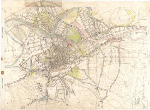 Fischer, Theodor; Kaufbeuren; Generalbaulinienplan - Stadtplan