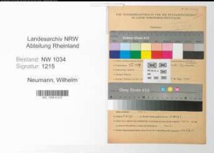 Entnazifizierung Wilhelm Neumann , geb. 05.03.1889 (Maschinist)