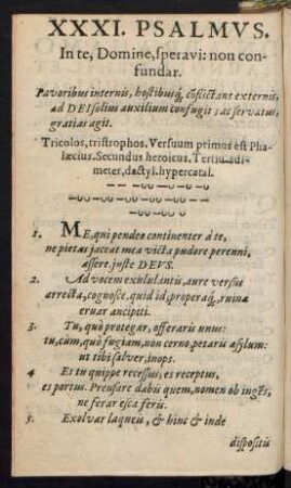 XXXI. - XXXV. Psalmus.