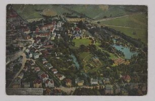 Leipzig, Palmengarten-Anlagen : Ballonaufnahme aus 400 mtr. Ballonhöhe von Hauptmann Härtel Leipzig