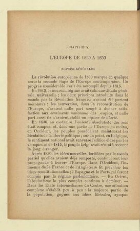 L'Europe de 1830 à 1850