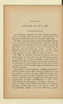 L'Europe de 1830 à 1850