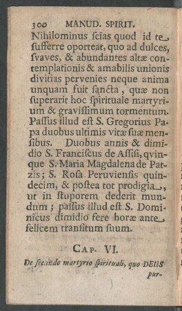 Cap. VI. De secundo maryrio spirituali, quo Deus purgat ...