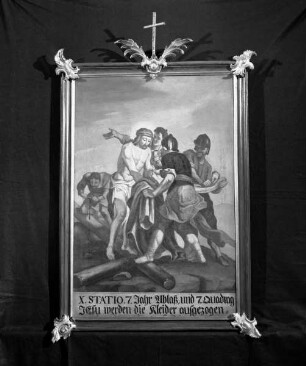 Vierzehn Kreuzwegbilder — Station 10: Christus wird entkleidet