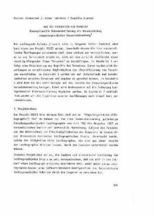 Was ist eigentlich ein Verweis? : Konzeptionelle Datenmodellierung als Voraussetzung computergestützter Verweisbehandlung